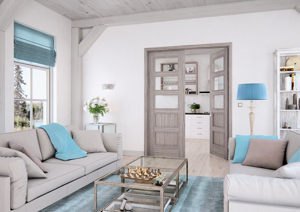 Interiér se dveřmi od SAPELI